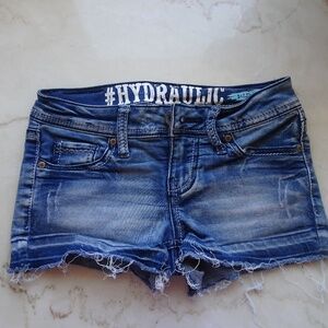 Hydraulic Bailey Low Rise Y2K McBling Baddie Noughties Embroidered Jean Shorts